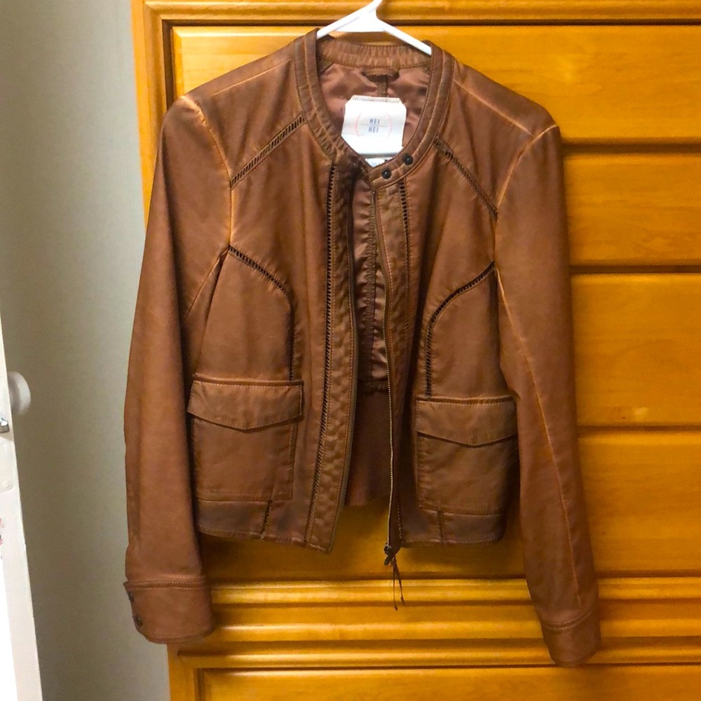 Anthropologie Hei Hei Faux Leather Jacket Size M